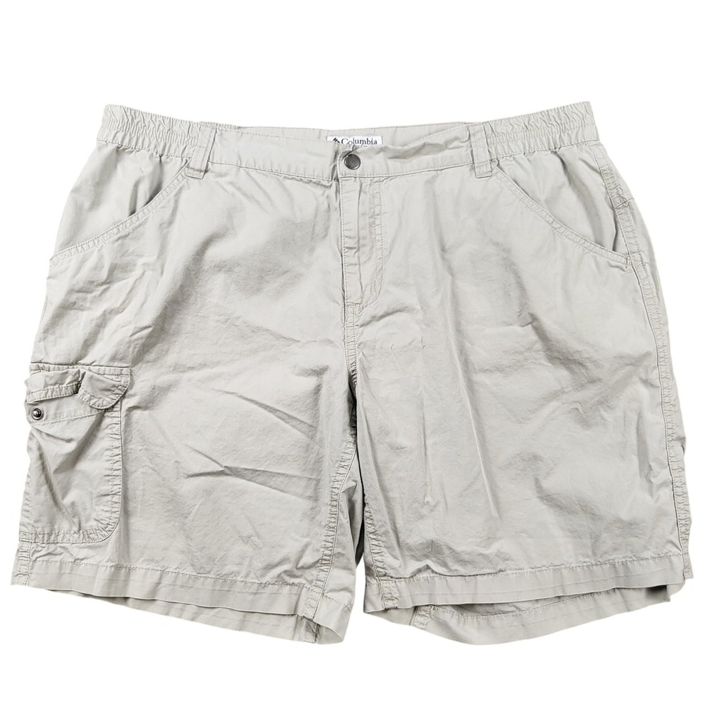 Columbia Women's Khaki Cotton Cargo Shorts AL4498 Size XL 8" Inseam